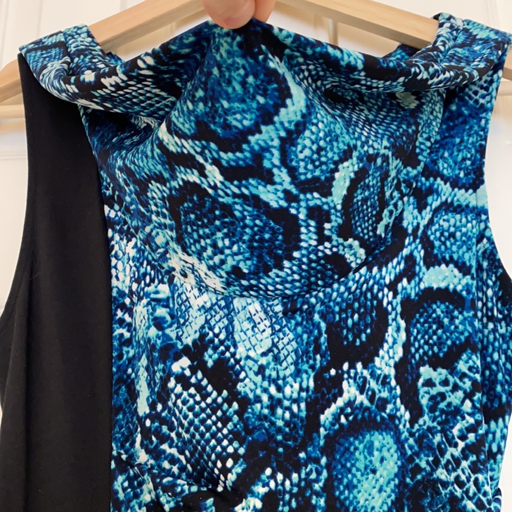 BCBG Blue Snakeskin and Black Dress Size XS - Picture 8 of 10
